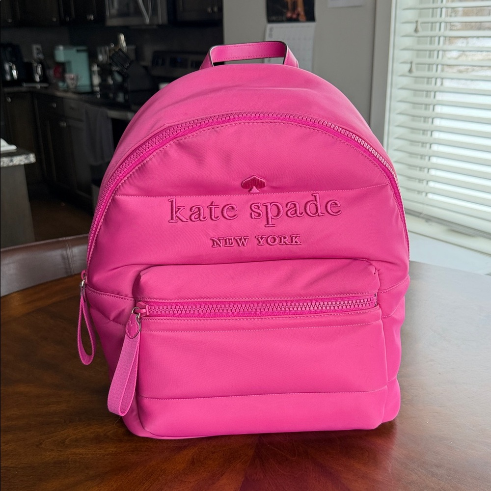 Kate Spade New York Ella Large Puffy Hot Pink Backback - Picture 3 of 11